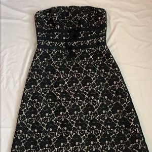 Black and white lace dress